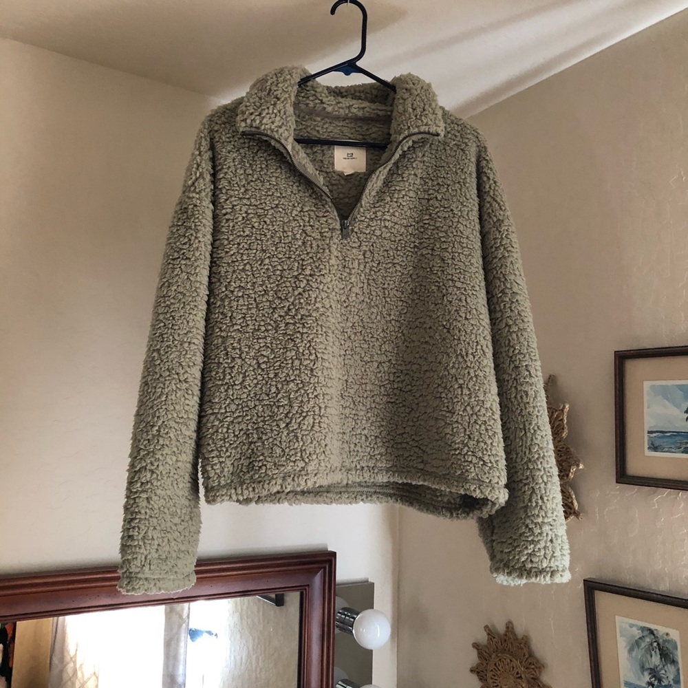 Thread + Supply Sherpa Quarter Zip - olive